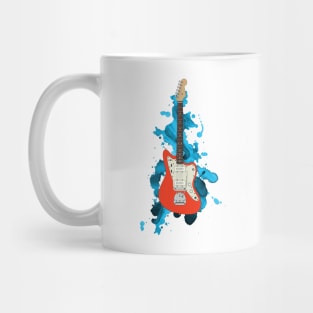 Offset Style Electric Guitar Fiesta Red Color Mug